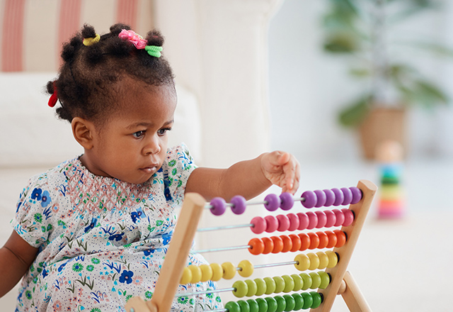 little girl playing