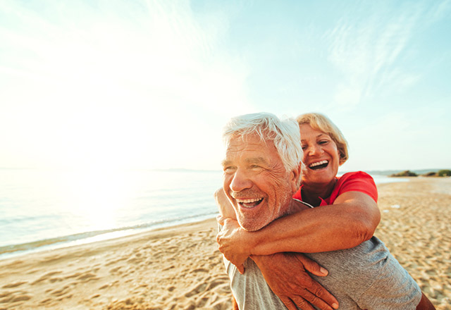 older couple on the beach