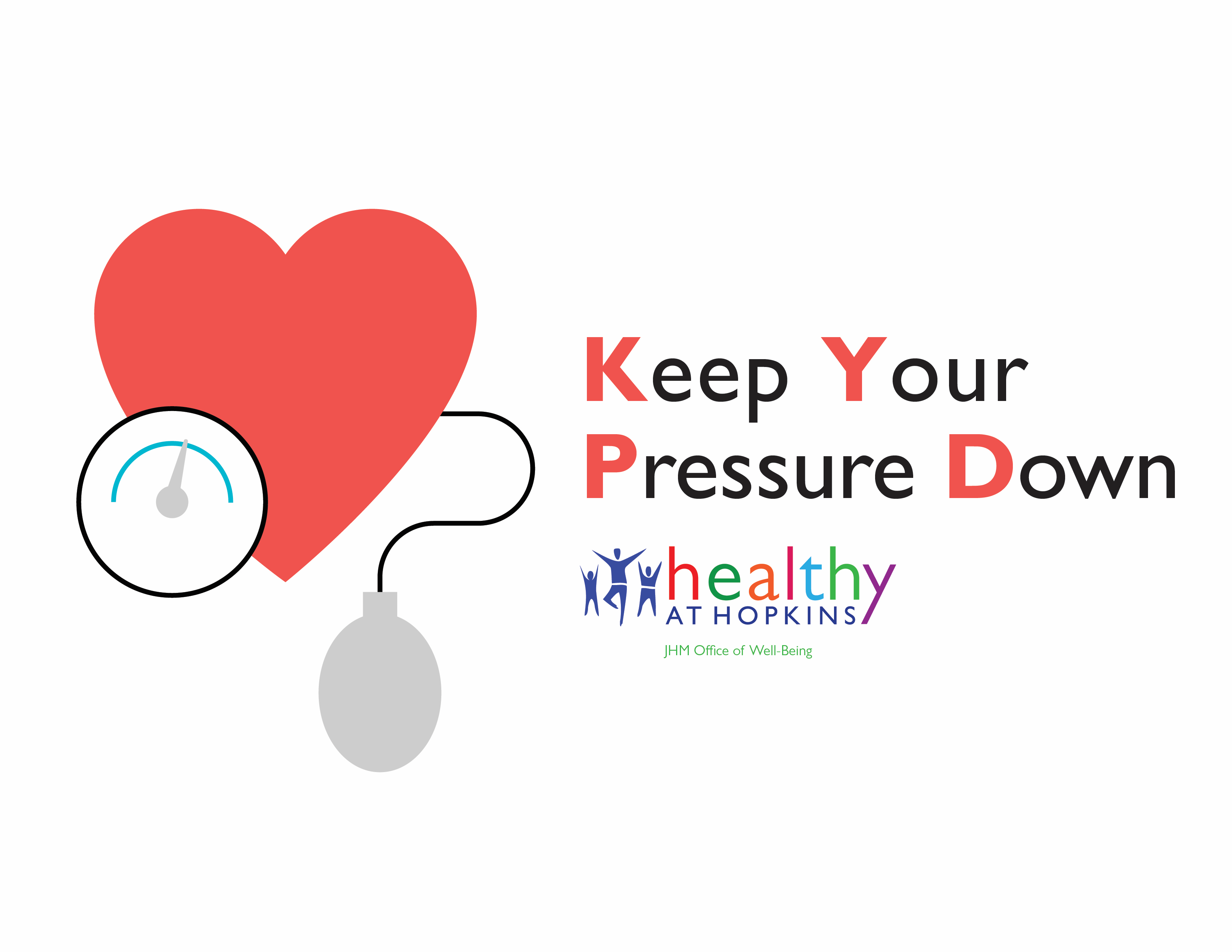Keep Your Pressure Down logo with a logo of a heart and blood pressure monitor